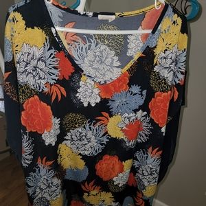 AKA Posh Navy Top with Floral design